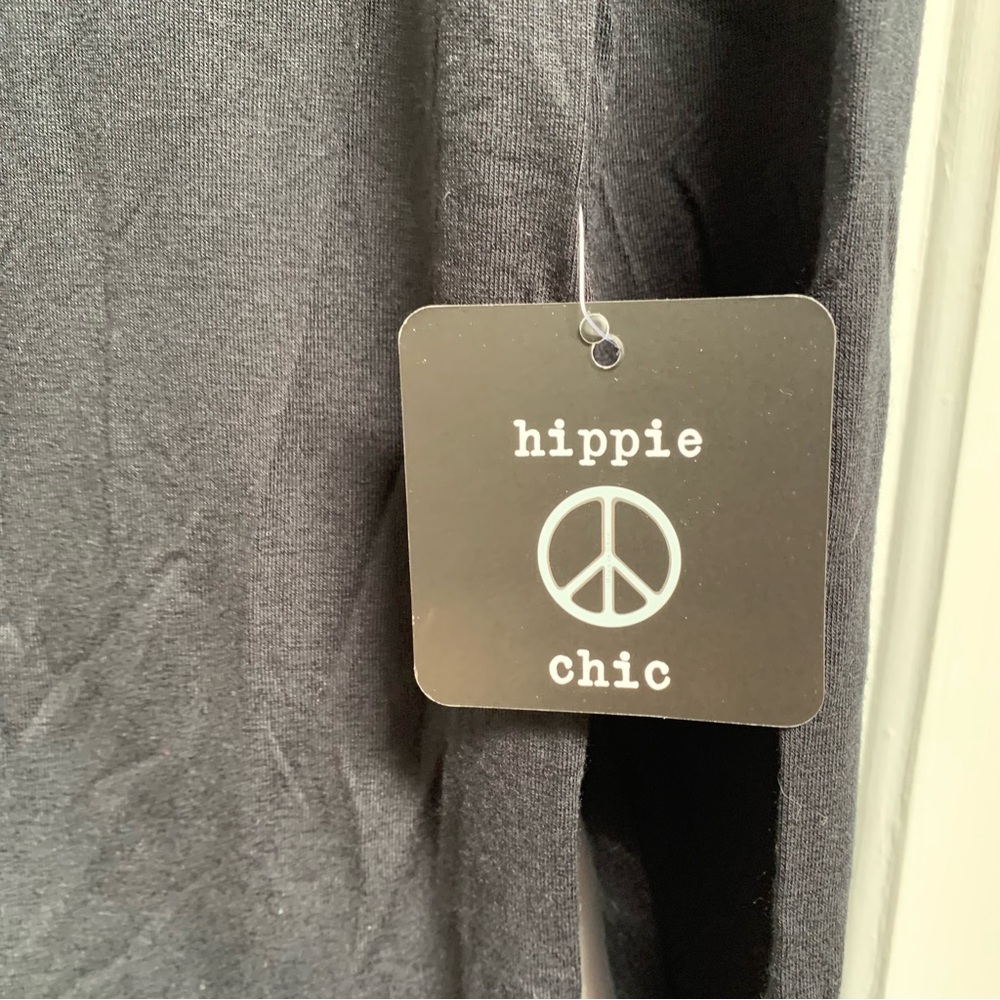 HIPPIE CHIC USA NEW WITH TAGS BLACK LONG SLEEVE SPORTY KNIT TOP WITH MESH SIZE L - Picture 6 of 7